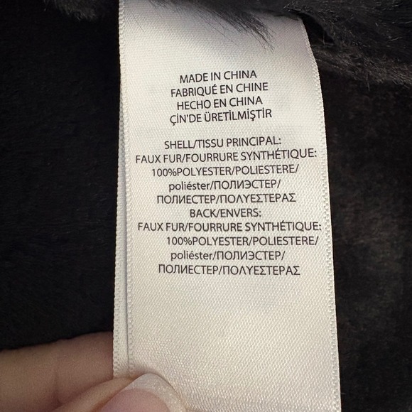 Lauren Ralph Lauren Womens Black Faux Suede Fur Collar Drape Serpa Vest Size XL - Picture 4 of 5